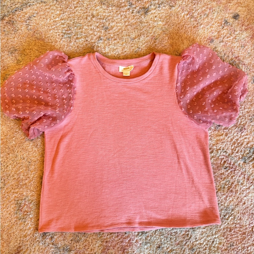 Anthropologie (Maeve) woven puff sleeve top